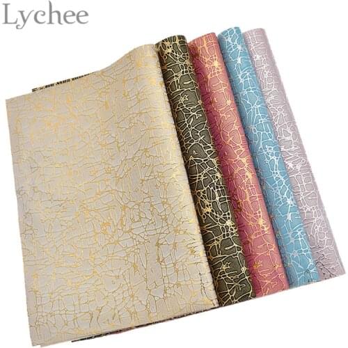 Lychee Life 1Pcs/lot A4 Stripe Grid Fake Leather Fabric High Quality Synthetic Leather DIY Material For Garments Handbag Belts