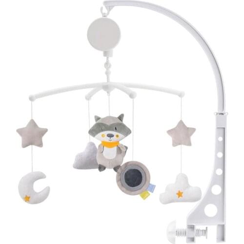 Cartoon Baby Crib Mobiles Rattles Music Educational Toys Bed Bell Carousel For Cots Infant Baby Toys 0-12 Months For Newborns