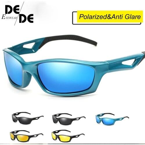Men Black Frame Polarized Sunglasses Women UV400 Outdoor Sport Driving Glasses Unisex Square Goggles Gafas De Sol P1047