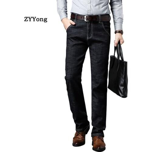 Men Basic Style Casual Jeans Summer Thin Elastic Jean Hot Sale Original Straight Leg Light Blue Color Men Jeans Plus Size 28-46