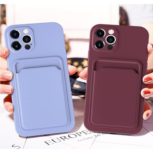 Signalshin Plain Color Anti-fall With Card Phone Case For iPhone X XS MAX XR 12 11 Pro MAX SE 2020 8 7 Plus 360 Dgree Soft Cover