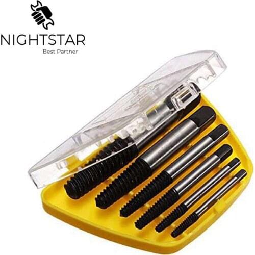 Krachtige 6Pcs/Set Screw Extractor Center Drill Bits Guide Set Broken Damaged Bolt Remover Removal Speed Easy Out Set