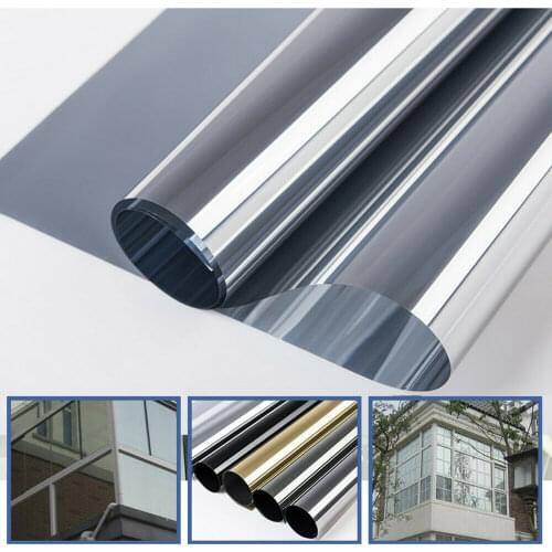 One Way Mirror Window Film Self Adhesive Privacy Window Tint for Home Anti UV Mirrored Reflective Heat Control Stickers