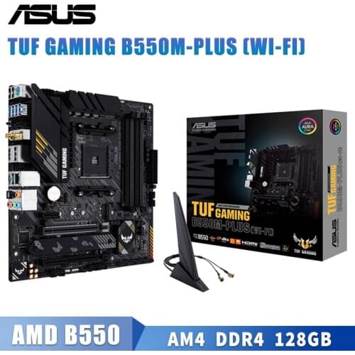 Socket AM4 Asus TUF GAMING B550M-PLUS (WI-FI) Motherboard DDR4 128GB PCI-E 4.0 M.2 CrossFireX Overlocking Bluetooth 5.1 B550 New
