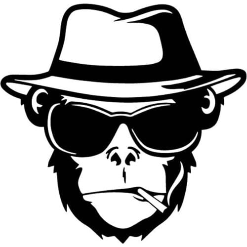 Monkey Head Pattern Art Classic Car Paper Fashion Body Decoration Decal PVC Waterproof Sunscreen Car Sticker Apply to car Window