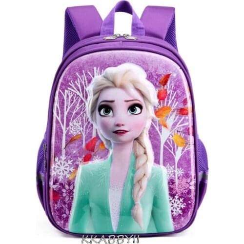 Disney Frozen princess Cartoon Backpack Cute Elsa Backpack High Quality PU School Bag Travel Bag For Girls Gift
