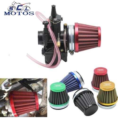 Sclmotos- 55mm Motorcycle Mushroom Head Air Filter Carburetor Intake Pipe For MIKUNI OKO KOSO KEIHIN PWK 32 34mm Scooter ATV UTV