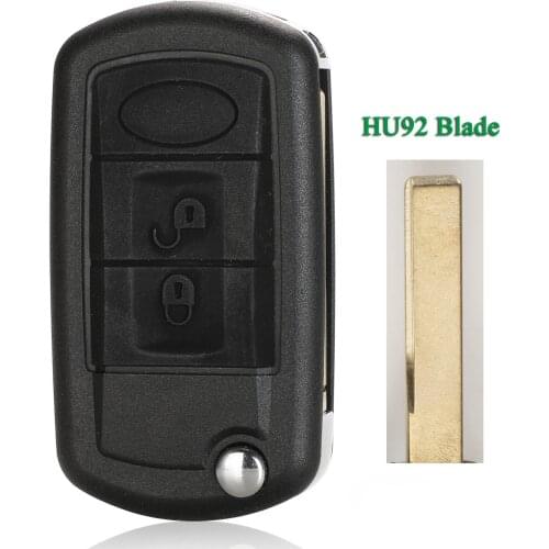 Bilchave 2 Buttons Remote Smart Car Key Shell Fob For Land Rover RANGE ROVER Sport Discovery 3 Replacement With HU92 Blade