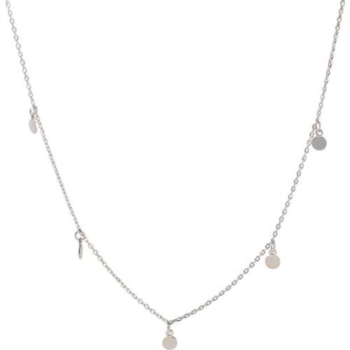 925 Sterling Silver Choker Necklace For Women Japanese Style Girl Round Pendant Short Clavicle Charm Necklaces Fine S925 Jewelry