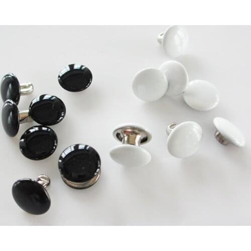 100sets Metal rivets 6 and 8mm half brass Round Mushroom Rivet Studs black/white/gun metal for Bags Shoes Belt Clothes ZD36