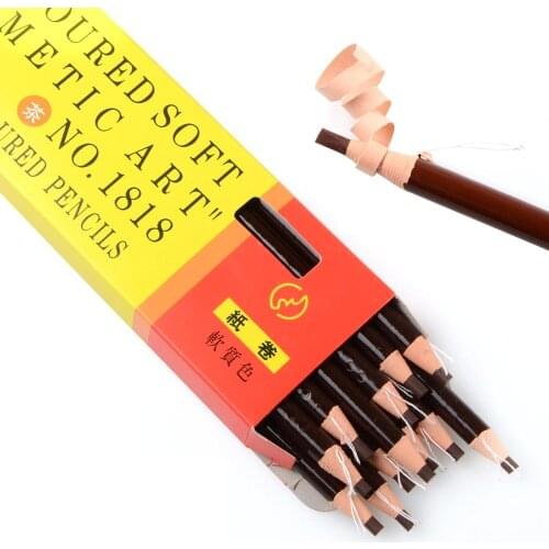 12 Pcs /Lot Top Quality Professional Eyebrow Pen Waterproof Peel Eyebrow Pencil Tear Eyebrow Pen Pull Eyebrow Cosmetic Art