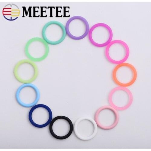 20/50pcs Meetee 22mm Colored Rubber O Oval Ring Buckle for Strap DIY Handmade Sewing Accessories Decorative Buckles Material