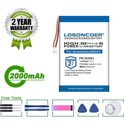 2000mAh Polymer Batteries PR-285083 For Barnes & Noble BNRV510,Nook Glowlight Plus 2015,For Kobo Glo HD H2O E-book aura edition