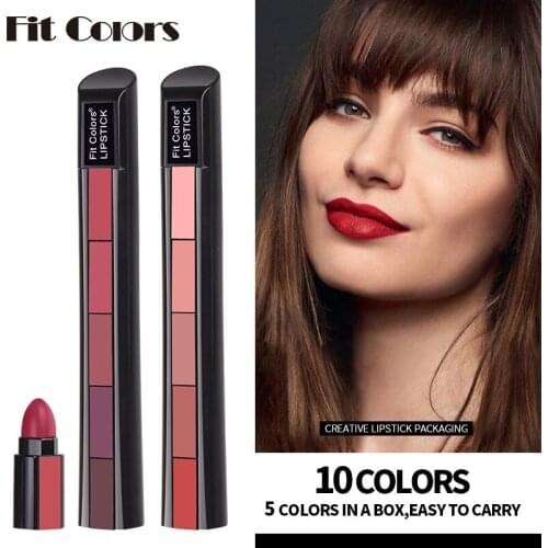 5 Colors Lipsticks Pencil Velvet Matte Waterproof Long Lasting Sexy Red Lip Stick Non-Stick Cup Makeup Lip Tint Pen Cosmetic