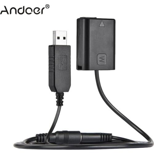 Andoer NP-FW50 Dummy Battery w/DC Power Bank (5V 2A) USB Adapter for AC-PW20 Sony NEX-3/5/6/7 Series A33 A37 A35 A55 a7 a7R etc