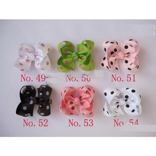 Girls' hair accessories 200pcs Baby Hair bow grosgrain ribbon bows hairband spotty/colorful TET