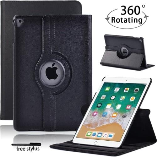 360 Rotating Smart Tablet Cover Case for Apple Ipad 5/6/iPad Air 1/2/iPad Pro 9.7 Inch Shockproof Hard Case+ Free Stylus