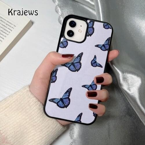 Krajews Abstract Butterfly coque Phone Case for iPhone 12 mini 5 6S 7 8 PLUS X XS XR 11 PRO MAX SE 2020 Back Cover Funda Shell