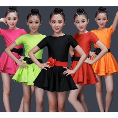 Children Latin Competition Dance Costumes Girls Modern Stage Show Outfits Latin Dance Dresses For Kids Dancewear Dancing Clothes