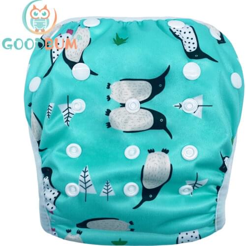 Cute Pengui Swimming Diaper Baby Nappies Reusable Waterproof PUL Cloth Diaper Pool Diaper Washable Swim Diaper For Pool Swimming