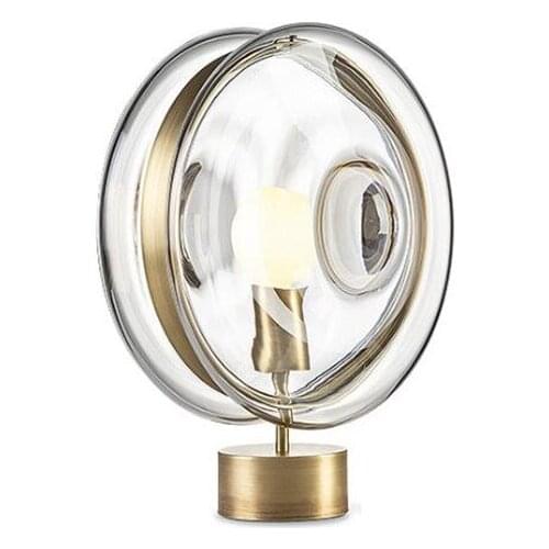 Glass Copper Led Table Lamp Foyer Bedside Bar Workshop Decor Desk Reading Night Light Post-modern Creative Desk Lamp 2598