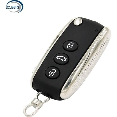 For Bentley 3 Buttons Modified Folding Flip Blank Fob Key Case Remote Smart Key Shell