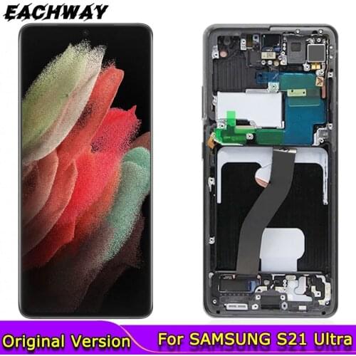 For Samsung Galaxy S21 Ultra 5G LCD G998F G998F/DS Display Touch Screen Digitizer For Samsung s21 Ultra LCD G998B With Frame