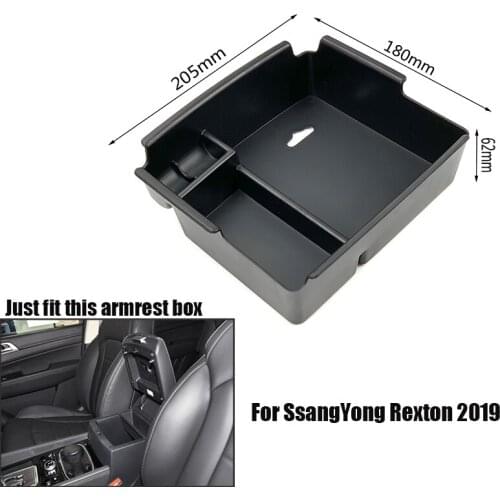 For SsangYong Tivoli Rexton Car Accessories Interior Central Armrest Storage Box Console Tray Holder Case Palle