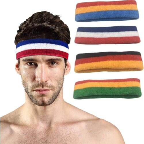 Elastic Towel Stripe Head Sweatband Wristband For Tennis Running Yoga Wrist Brace Sweat Band Fitness Basketball Sports Headband