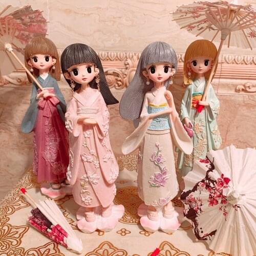 Anime Figure Resin Girl Doll Japanese Style Umbrella Girl Toy Creative Gift for Girlfriend Wife Interior Decoration Room Decorat