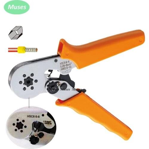 HSC8 6-6 MINI-TYPE SELF-ADJUSTABLE CRIMPING for 0.25-6mm2 terminals crimping