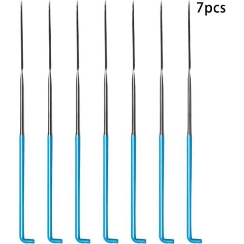 LMDZ 7 Pcs Blue Felting Needles, Wool Felting Supplies Felting Needles Kit Needle Felting Tool with Plastic Box for Doll Making