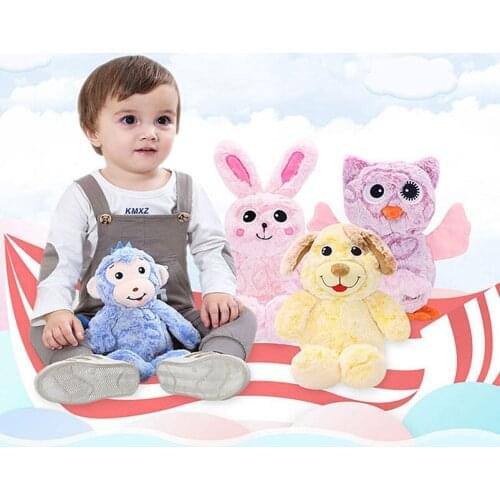 26cm Baby Hand Bell Toy Infnat Kids Cute Cartoon Animal Pram Bed Hanging Toy Music Early Education Rabbit Monkey Cat Plush Toy