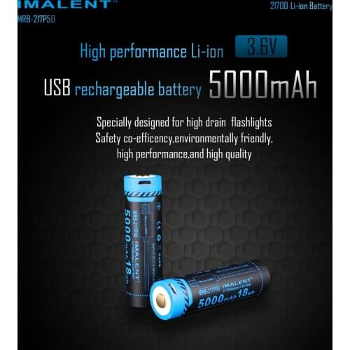 IMALENT Original Li-ion Battery 3.6V Rechargeable 21700 5000mAH Flashlight Accessories Suiutable For DM70 / DM35