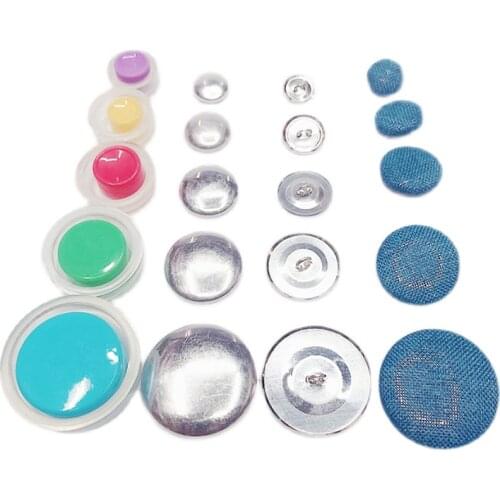 20set Fabric Cover Buttons Kit, DIY Button Craft Kits Handmade Cloth Button Buckle Making Semi-finished Crafts Accessory