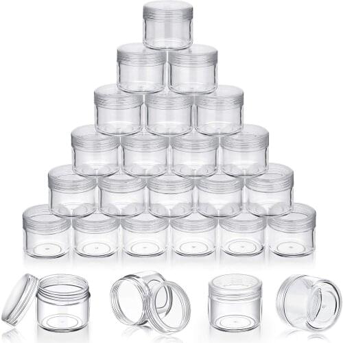 30Pcs 20ml Cosmetic Containers Set Round Pot Jars for Liquid Creams Sample Container Jars Plastic Round Storage Jars