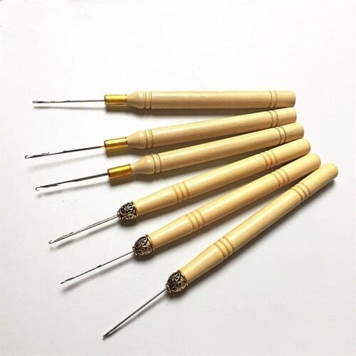3pcs/set Crochet hooks needles with wooden handle crochet Sew Wig hair extension Tools knitting accessories