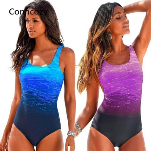Push Up Swimwear Criss Cross Back One-piece Beach Bathing Suit Gradient Print Plavky Sexy One Piece Women Swimsuit Swimming Suit
