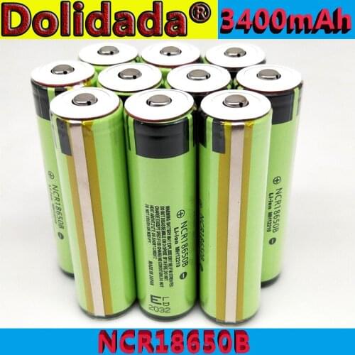2021 New NCR18650B 3.7v 3400mah 18650 Lithium Rechargeable Battery For Flashlight batteries+PCB