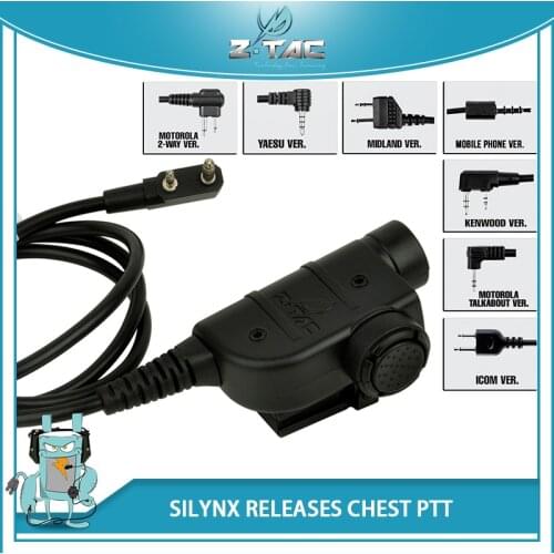 Z-tac Tactical PTT Midland Push To Talk For Baofeng zSilynx Releases Chest PTT Radio Airsoft Accessories Softair PTT Z125