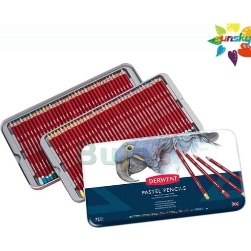 Original Derwent Pastel Pencil Tin of 24 Assorted Colours 32992, Set of 12, 32991 36 color 72 color Britain Art Pencil set
