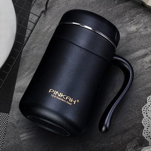 Pinkah 350ML 304 Stainless Steel Thermos Mugs Office Cup With Handle With Lid Insulated Tea mug Thermos Cup Office Thermoses