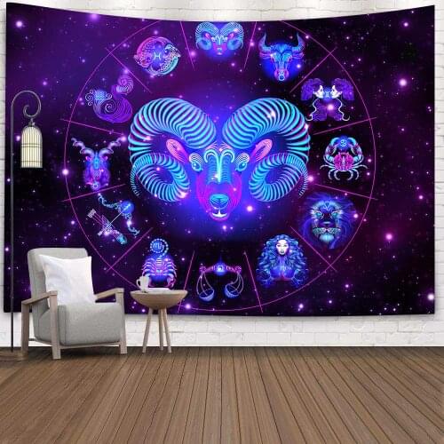 Simsant Constellations Tapestry Starry Sky Divination Art Wall Hanging Tapestries for Living Room Home Dorm Decor
