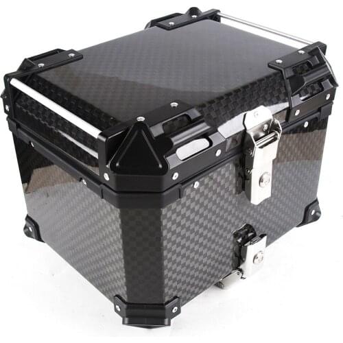 New 45L TAIL BOX Motorcycle Universal Carbon Fiber Trunk Modified Trunk Waterproof Anti-Collision 12K Pure Carbon Fiber Top Box