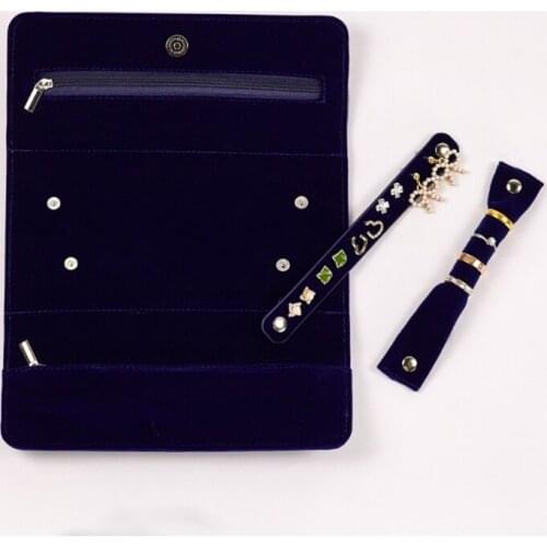 40GB Women Portable Travel Velvet Jewelry Storage Roll Bag RingsOrganizer Case Pouch