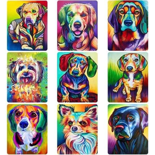 ZIXUAN Full Round Diamond Painting Dog 5D DIY Animal Diamond Embroidery Cross Stitch Kit Handmade Gift Home Decoration art