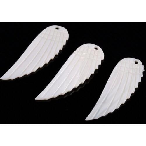 1Pcs Trendy Natural White Shell Pendant Wing Shape Mother of Pearl Shells Charms For Jewelry Making Pendant Necklace