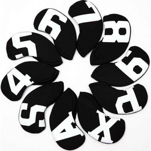 10pcs / Set Waterproof Neoprene Golf Club Irons Head Covers Wedges Headovers Iron cover