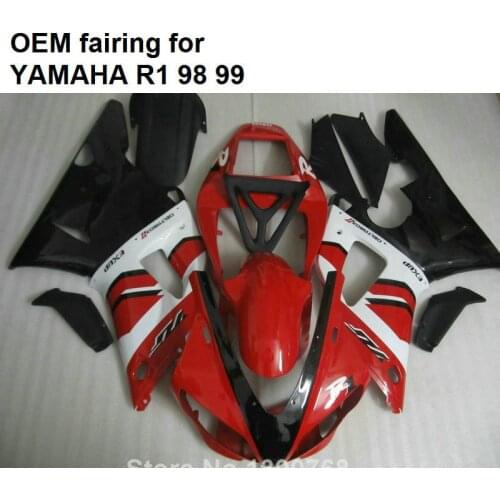 100% fit for Yamaha injection molding YZF R1 1998 1999 red black motorcycle fairings set YZFR1 98 99 CN15