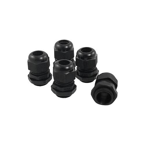 100 Pcs Waterproof PG11 Black Plastic Cable Glands Joints